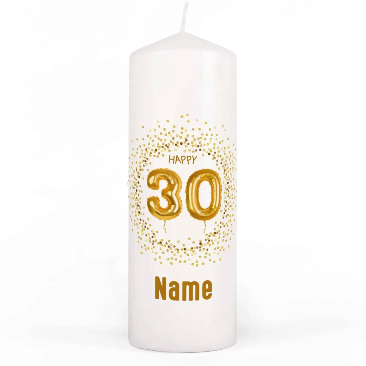 Happy 30 - Kerze mit Name zum Geburtstag
