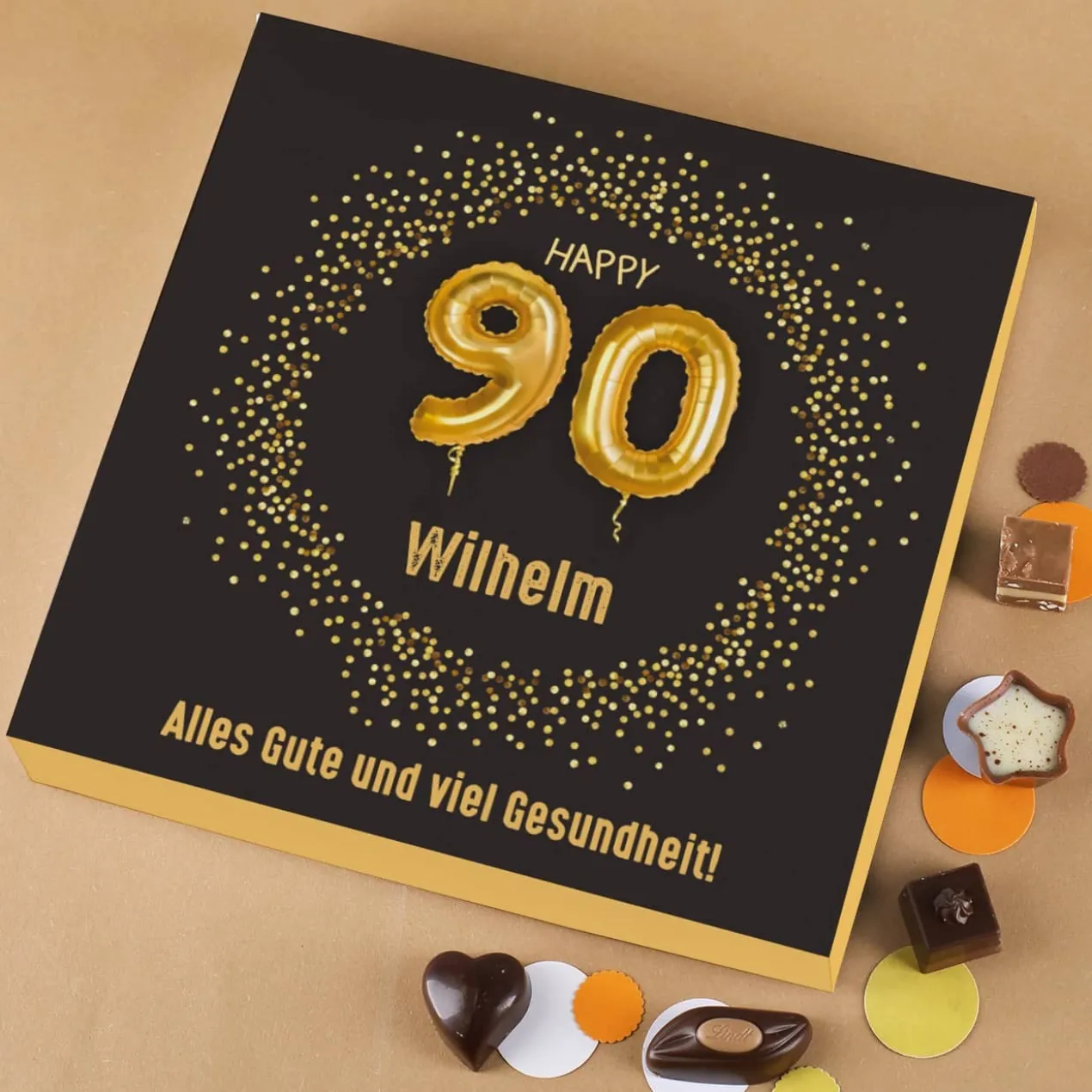 Happy 90 - Lindt Pralinen zum 90. Geburtstag, 155g alkoholfrei