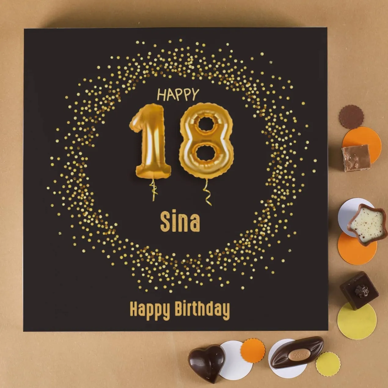 Happy 18 - Lindt Pralinen zum 18. Geburtstag, 155g alkoholfrei