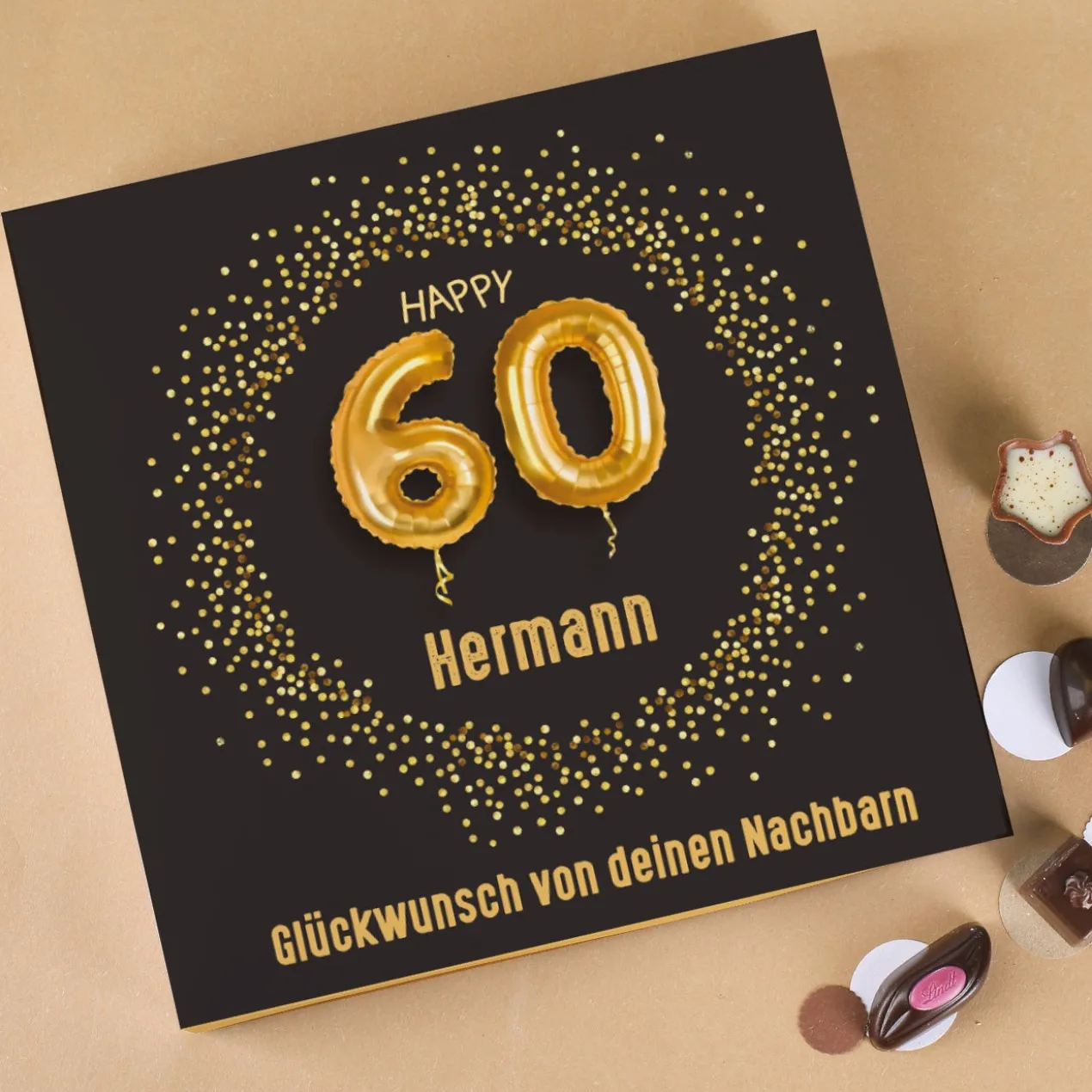 Happy 60 - Lindt Pralinen zum 60. Geburtstag, 155g alkoholfrei