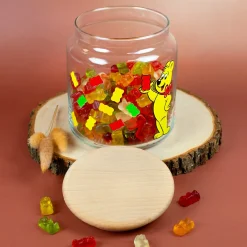HARIBO Vorratsglas mit Goldbär & Holzdeckel | Gummibärchen Dose 1,1 L von Ritzenhoff & Breker