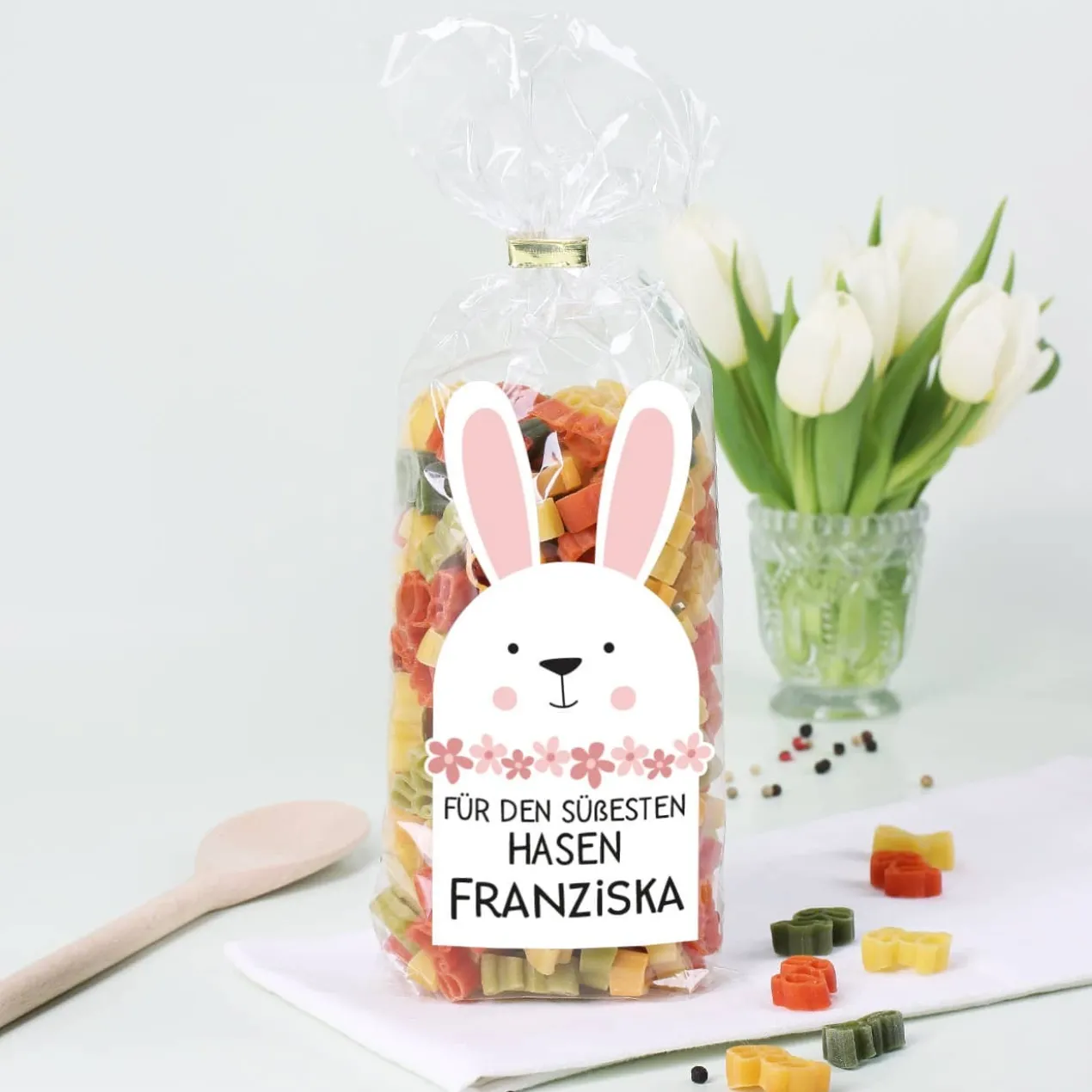 Hasennudeln zu Ostern mit Ihrem Wunschnamen
