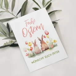 Hasen - Osterkarte mit Ihrem Text persönlich gestaltet