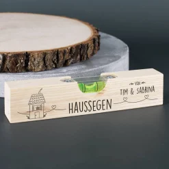 Haussegen - kleine Wasserwaage zur Hochzeit oder als Einzugsgeschenk