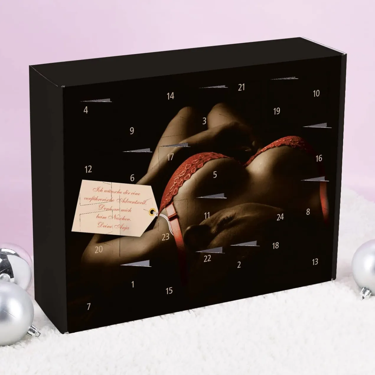 Heißer Adventskalender für Männer zum selbst befüllen mit Wunschtext bedruckt