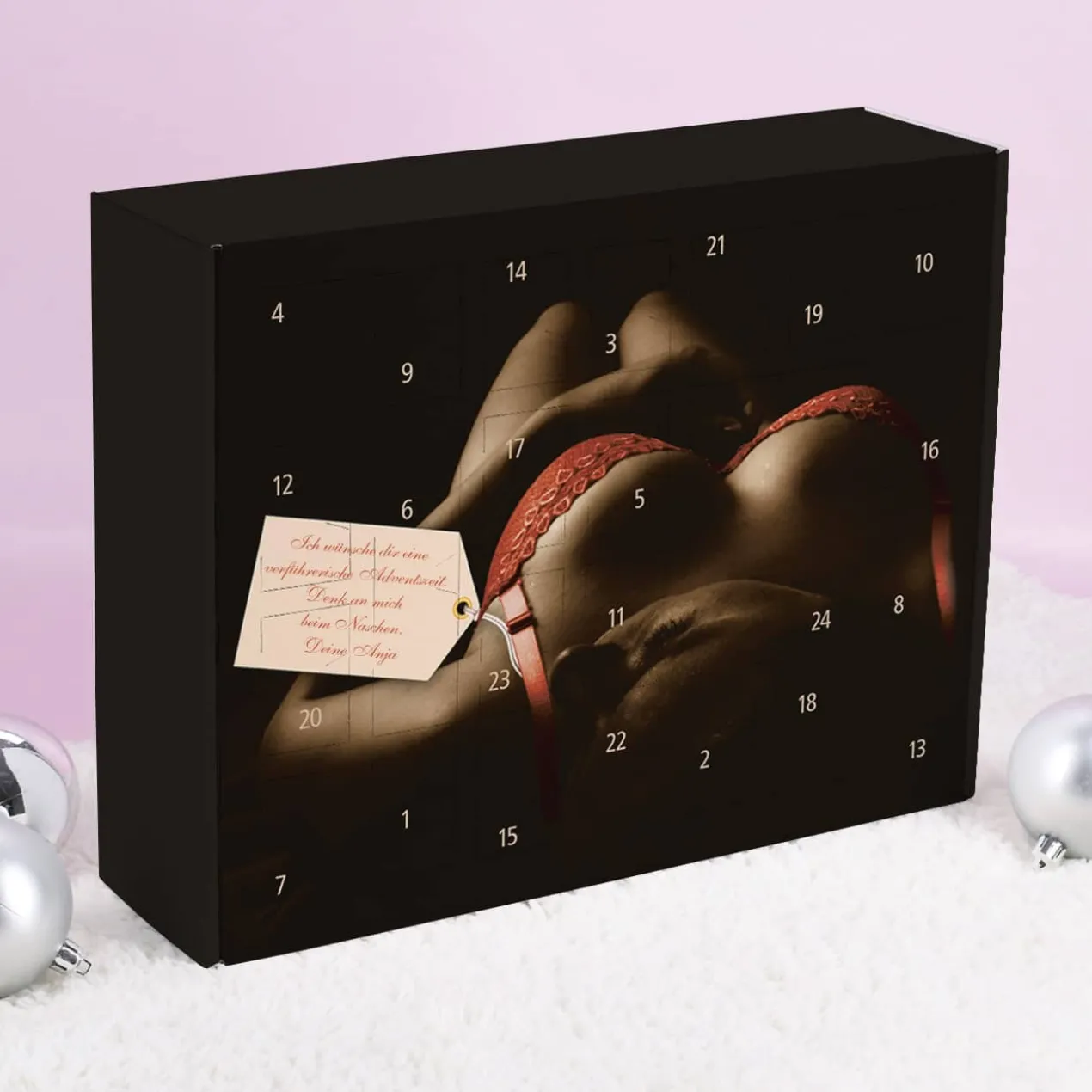 Heißer Adventskalender für Männer zum selbst befüllen mit Wunschtext bedruckt