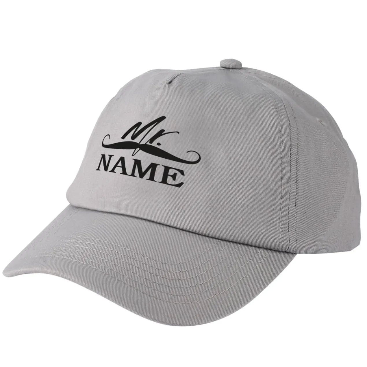 Hellgraues Basecap Mr mit Namensaufdruck