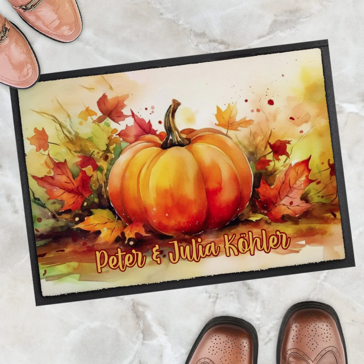 Herbst Fußmatte mit Wunschtext - verschiedene Motive zur Auswahl