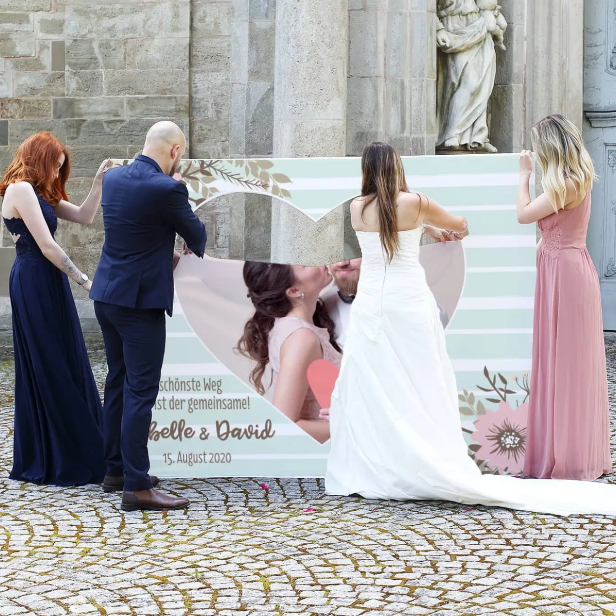 Herzbanner zum Ausschneiden mit Foto - Der schönste Weg