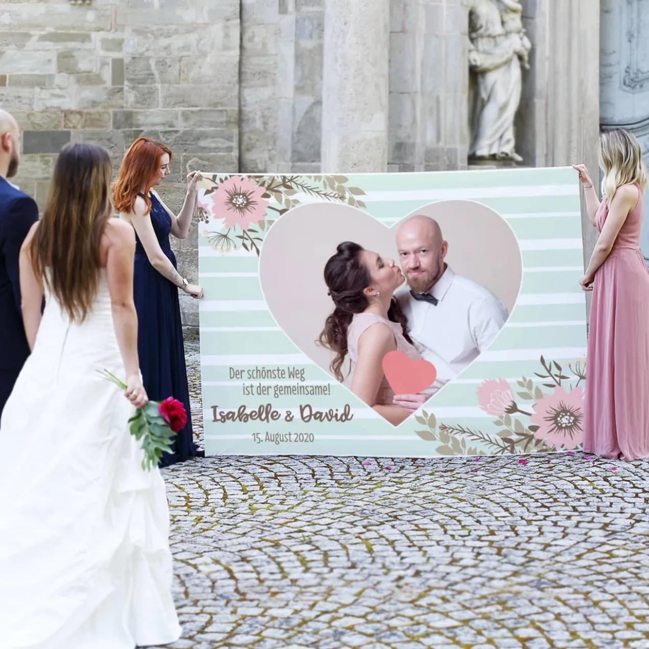 Herzbanner zum Ausschneiden mit Foto - Der schönste Weg