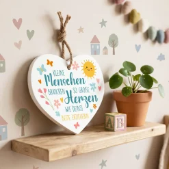 Herz für Erzieherin & Lehrer als Dankeschön Geschenk personalisiert | Deko Schild für Kita Abschied