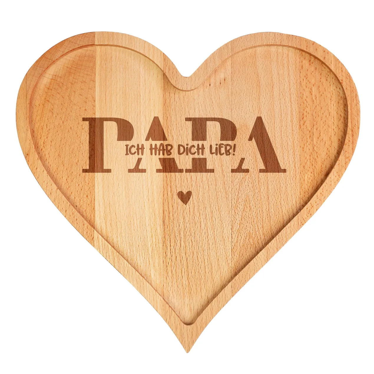 Herz Frühstücksbrettchen & Servierbrett mit Gravur aus Holz | Geschenk für Papa zum Vatertag