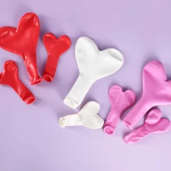 Herzförmige Ballons - 8 Stück - 2 Größen - 3 Farben
