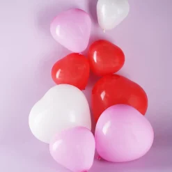 Herzförmige Ballons - 8 Stück - 2 Größen - 3 Farben