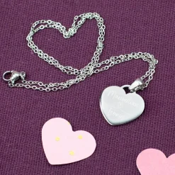 Herzkette mit Gravur in Geschenkbox - Scheiß auf Valentinstag ich liebe dich jeden Tag