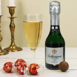 Herzlichen Glückwunsch - Geschenkset mit Sekt und Lindor Kugeln in bedruckter Box