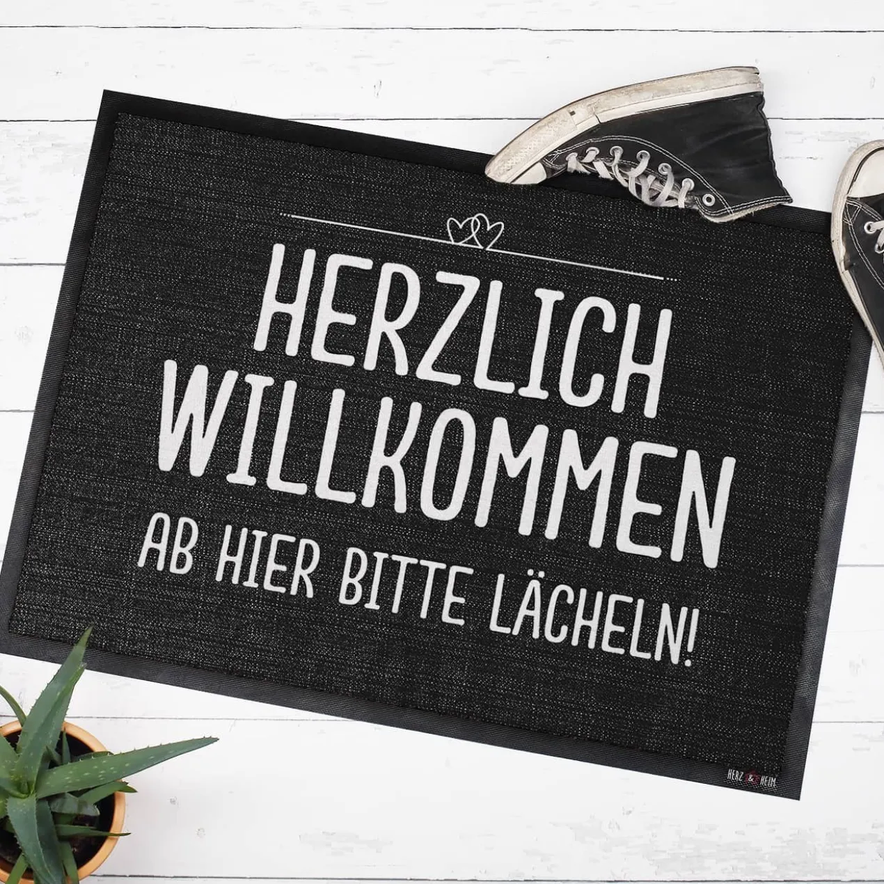 Herzlich Willkommen - Fussmatte mit Ihrem Spruch