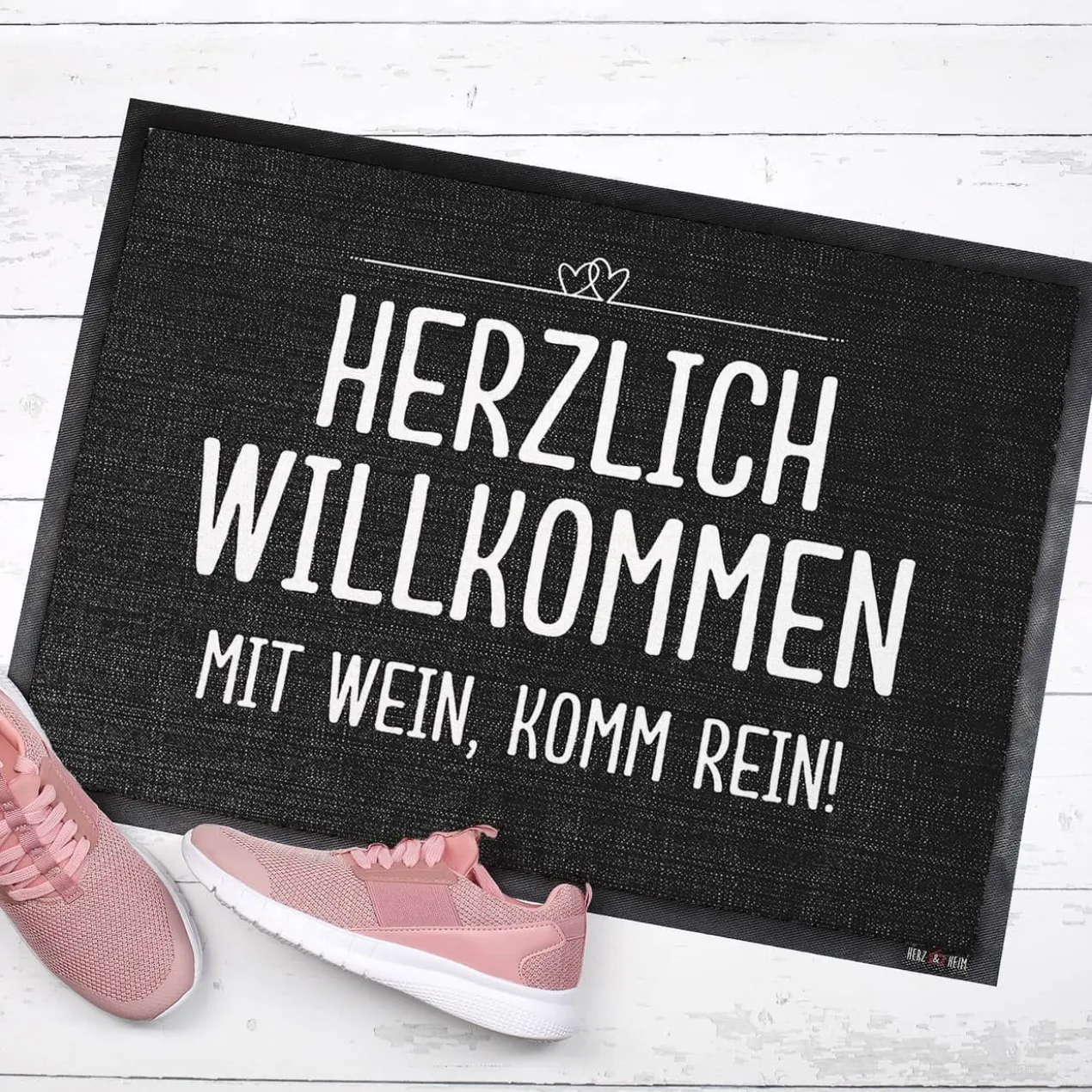 Herzlich Willkommen - Fussmatte mit Ihrem Spruch