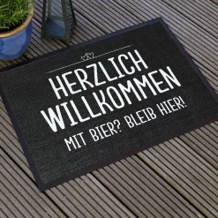 Herzlich Willkommen - Fussmatte mit Ihrem Spruch