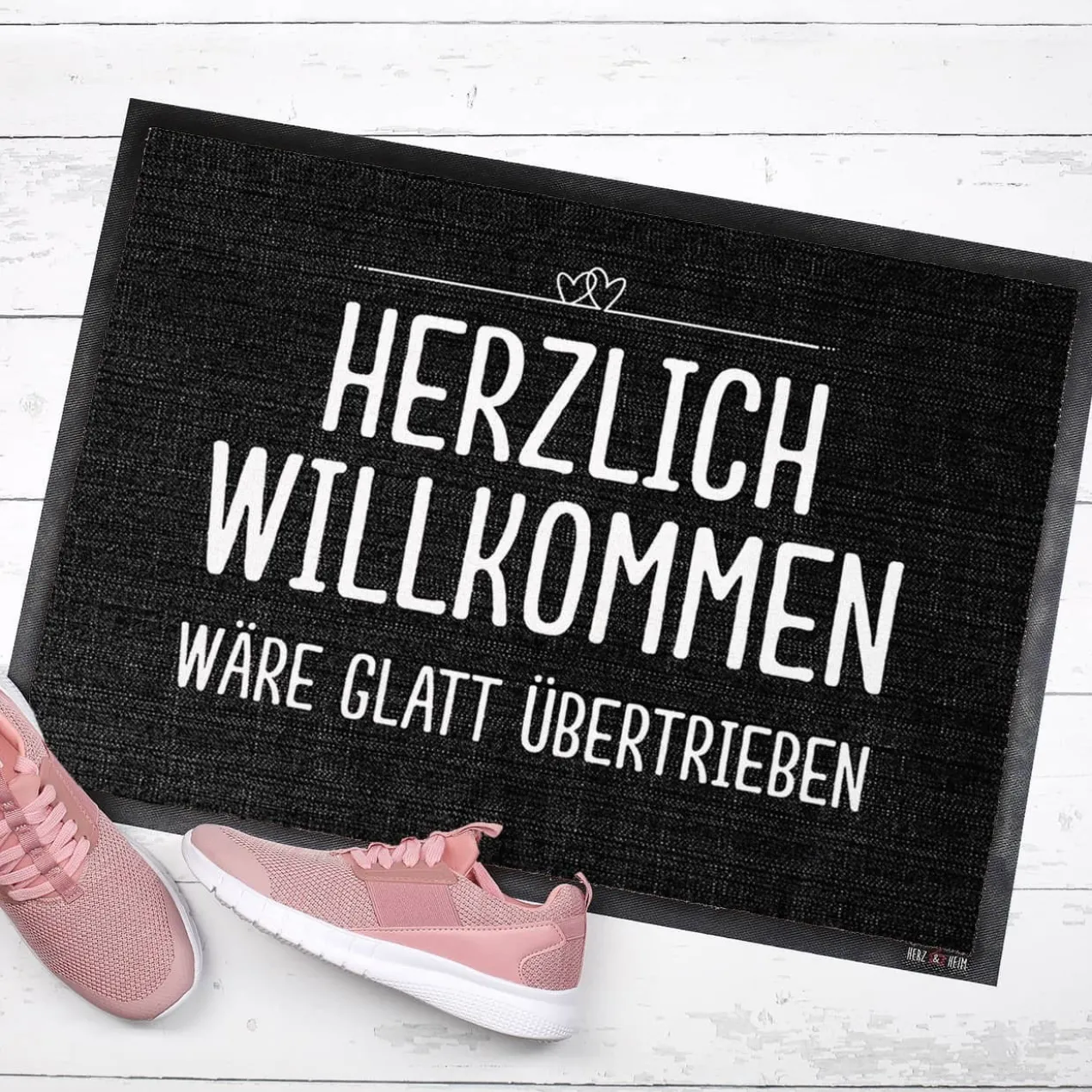 Herzlich Willkommen - Fussmatte mit Ihrem Spruch
