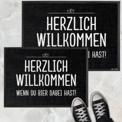 Herzlich Willkommen - Fussmatte mit Ihrem Spruch