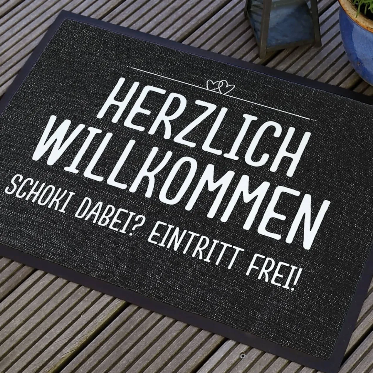 Herzlich Willkommen - Fussmatte mit Ihrem Spruch