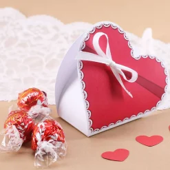 Herzschachtel mit Lindorkugeln zum Valentinstag oder Muttertag