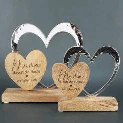 Herzskulptur - Mama du bist die Beste - mit Ihrem Wunschtext