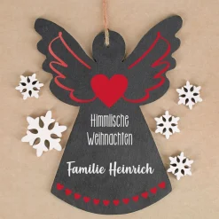 Himmlische Weihnachten - Schieferengel mit Wunschtext