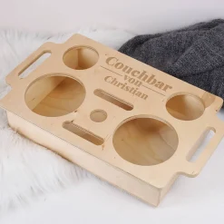 Hochwertige Couchbar aus Holz mit Ihrem Wunschnamen