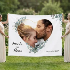 Hochzeitsbanner zum Ausschneiden personalisiert mit Foto | XXL Banner zur Hochzeit
