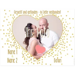 Hochzeitsbanner zum Ausschneiden mit Foto - In Liebe verbunden