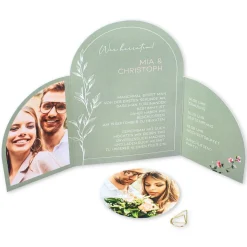 Hochzeitseinladung als edle Klappkarte personalisiert mit Fotos und Wunschtext | Einladung zur Hochzeit