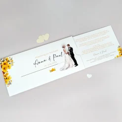 Hochzeitseinladung - Ziehkarte mit Brautpaar