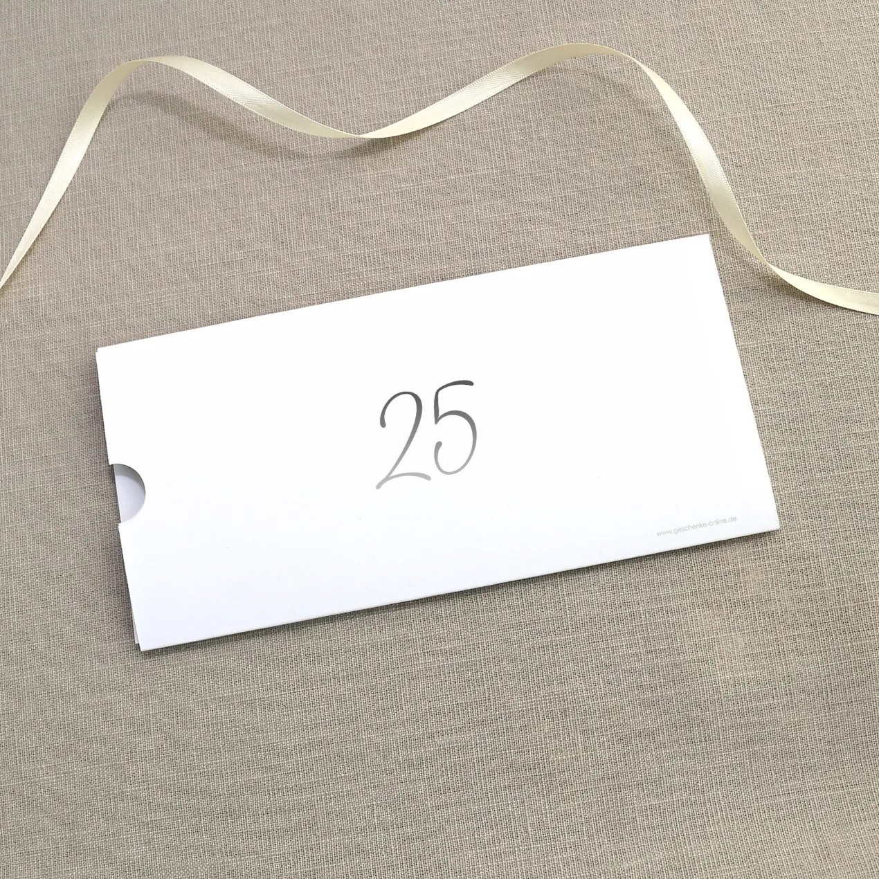 Hochzeitseinladung - Ziehkarte mit zwei Fotos zur Silberhochzeit mit Wunschdaten