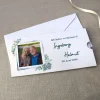 Hochzeitseinladung - Ziehkarte mit zwei Fotos zur Diamantenen Hochzeit mit Wunschdaten