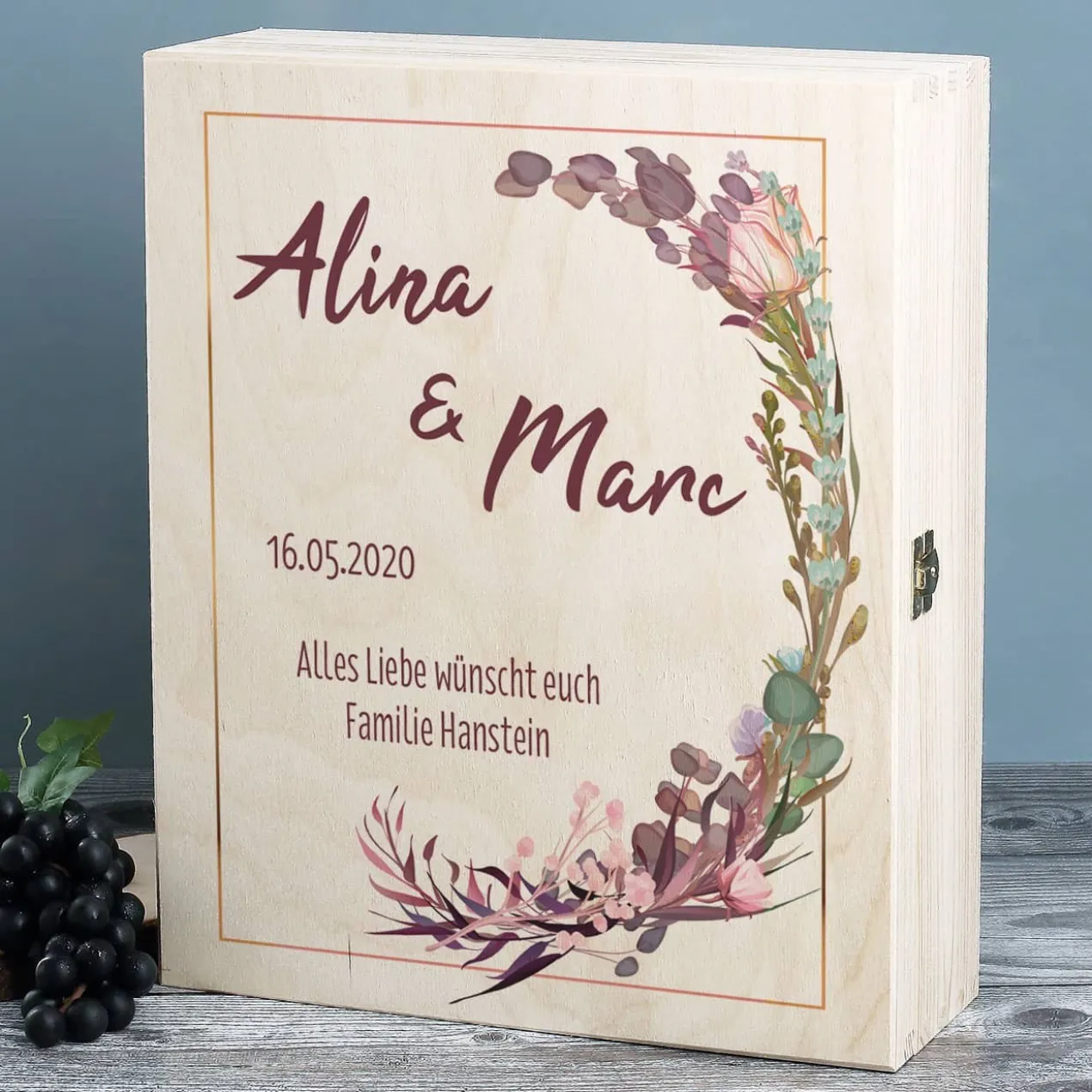 Hochzeitsgeschenk Maybach Weißwein mit Gläsern und Box
