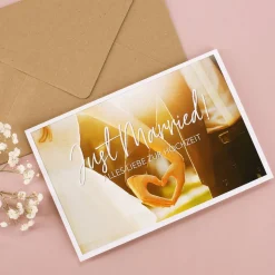 Hochzeitskarte - Just Married - Nature Card