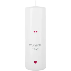 Hochzeitskerze Herzbaum mit Namen, Datum und Trauspruch