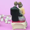 Hochzeitspaar Braut & Bräutigam mit Schlips zur Silberhochzeit | Dekofigur & Hochzeitstorten Topper