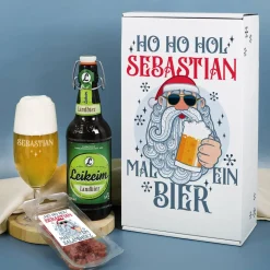 HO HO HOL mir mal ein Bier - Geschenkset zu Weihnachten mit coolem Santa
