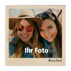 Holzbild mit Ihrem Foto und Wunschtext bedruckt
