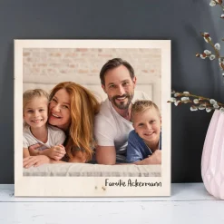 Holzbild mit Ihrem Foto und Wunschtext bedruckt
