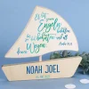 Holzboot - Er hat seinen Engeln befohlen - mit Name und Datum