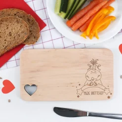 Holzbrettchen mit Knuddelhorn® und Ihrem Wunschtext