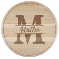 Holzbrettchen - Monogramm - mit Ihrem Wunschnamen graviert