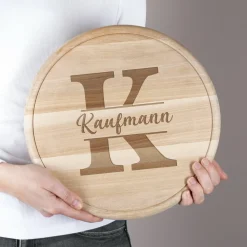 Holzbrettchen - Monogramm - mit Ihrem Wunschnamen graviert