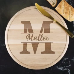 Holzbrettchen - Monogramm - mit Ihrem Wunschnamen graviert