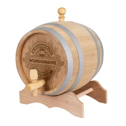 Holzfass zum Geburtstag graviert mit Wunschname und Alter