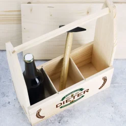 Holzkiste - Bierträger mit persönlichem Aufdruck, Name und Geburtsjahr